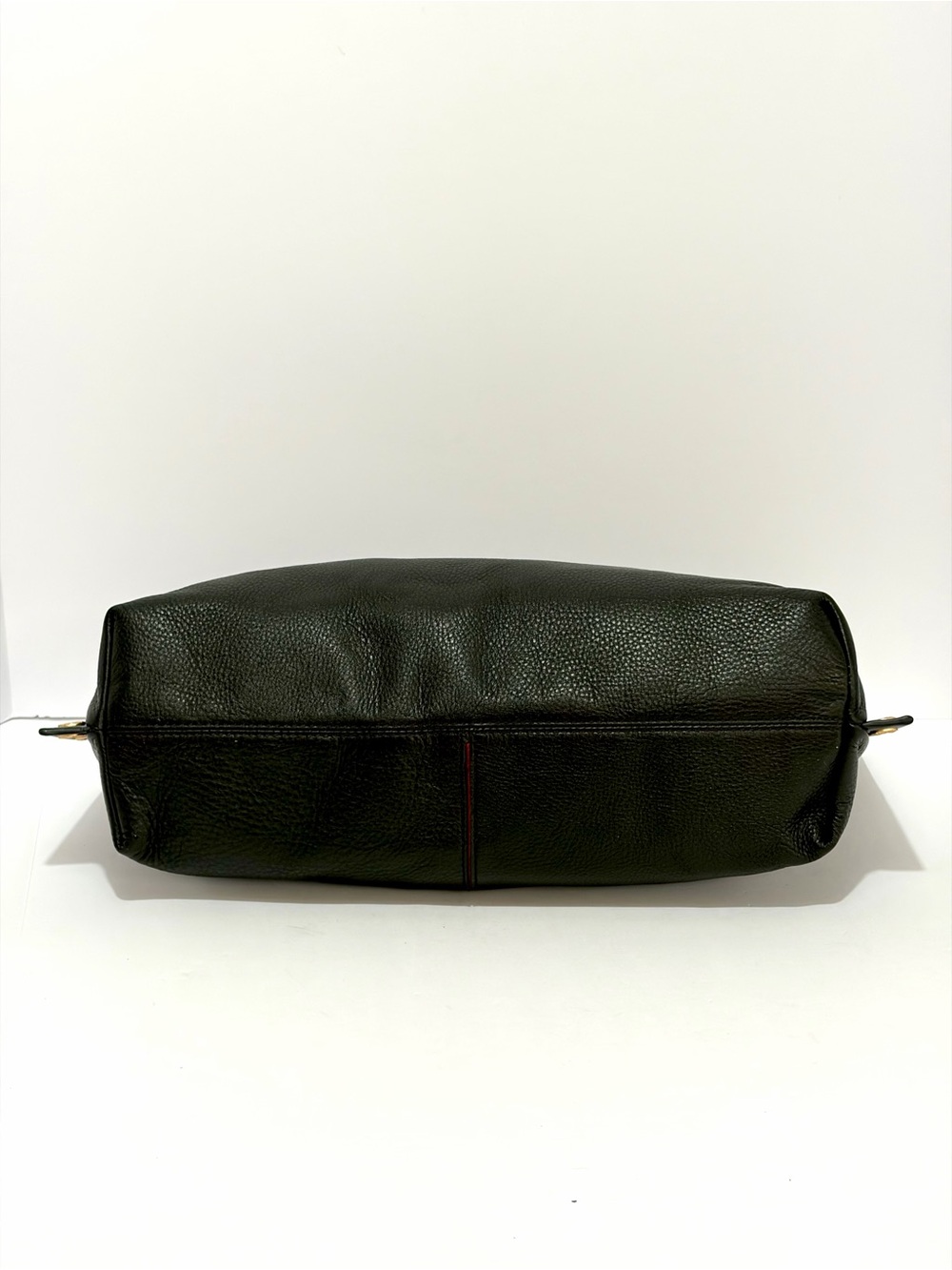 HAMMITT Mr G. Shoulder Bag In Black Leather/Brushed Gold Hammered Rivets/Red Zip - Picture 11 of 15